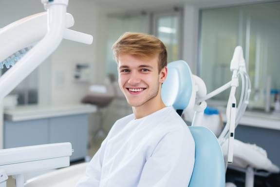 Teenager auf dem Behandlungsstuhl