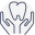 Hände umschließen einen Zahn Icon
